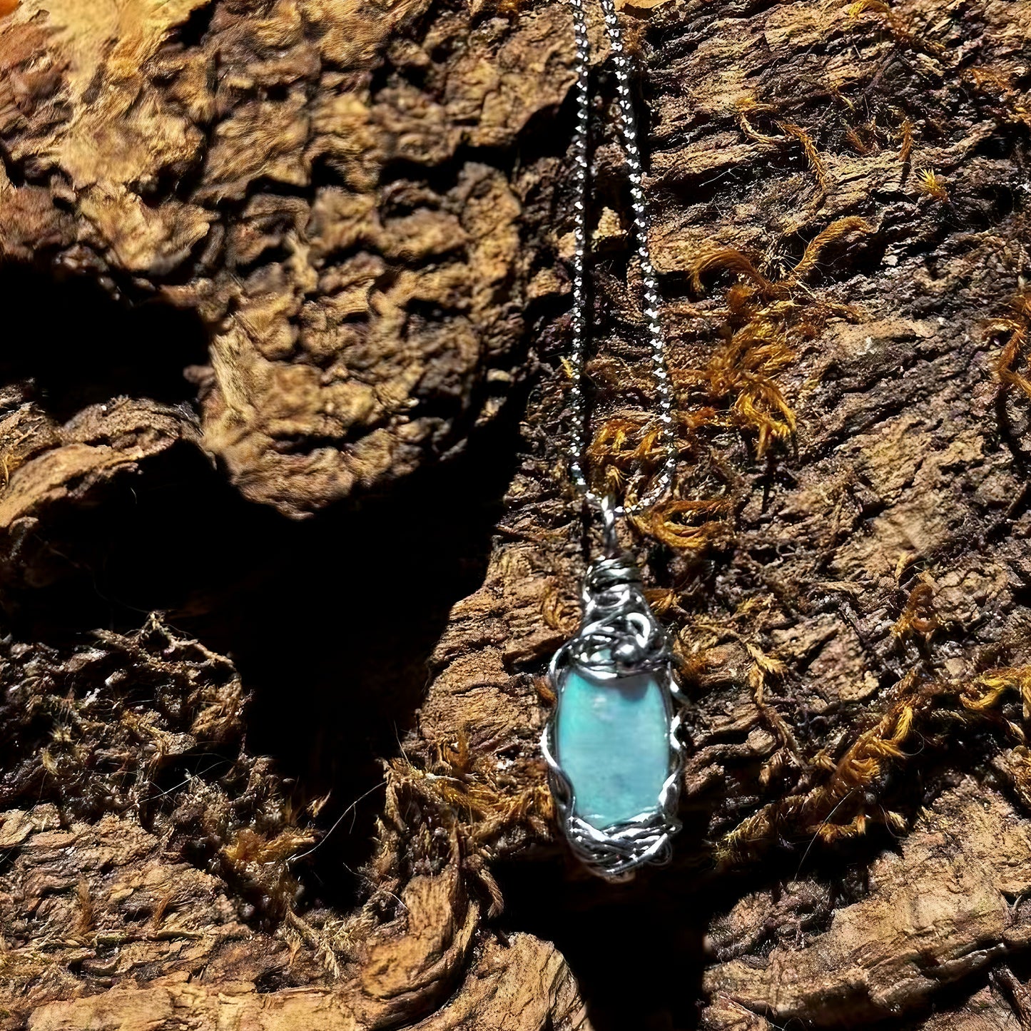 The Energy of Mother-of-Pebble Opal Mini Steel Pendant Necklace
