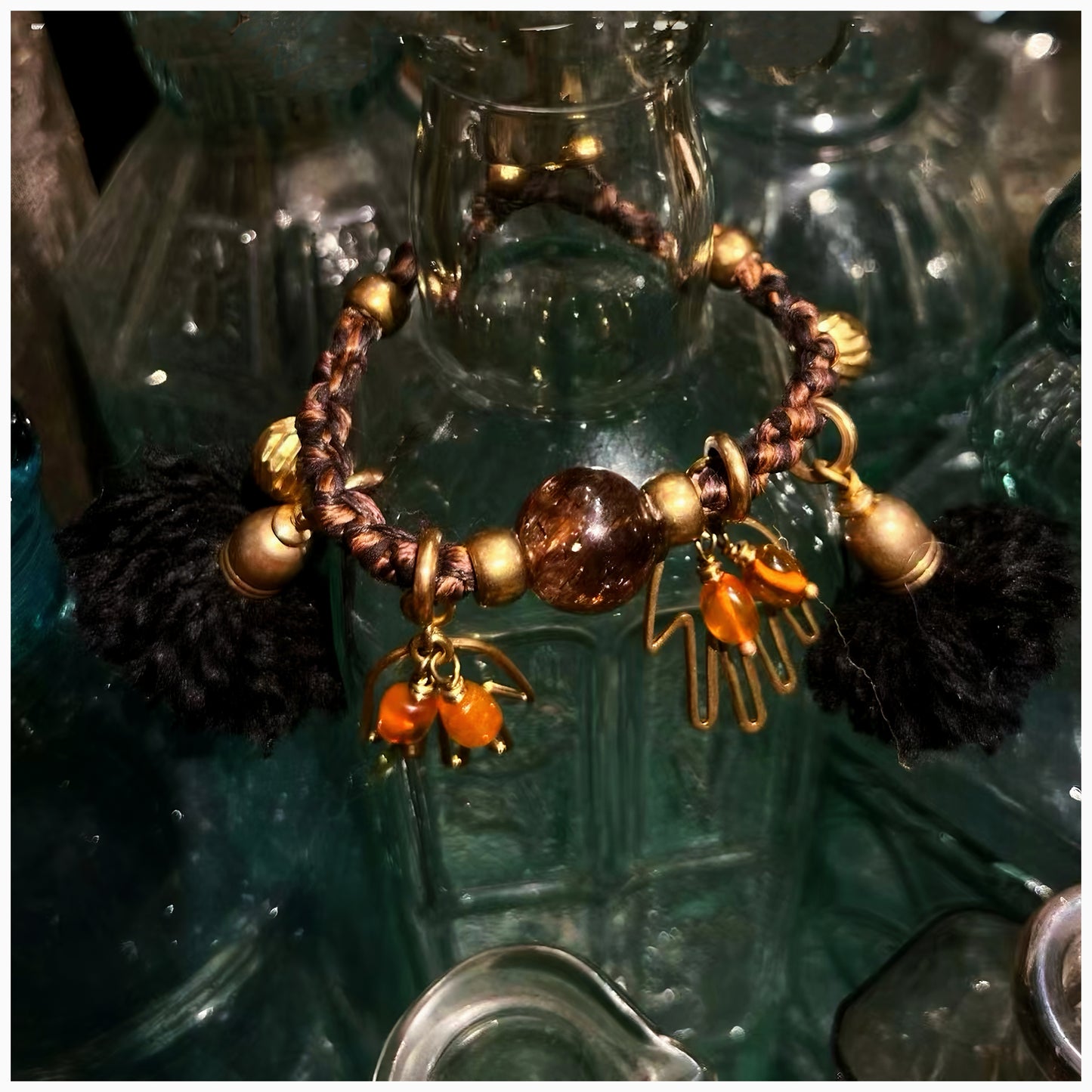 Quartz Crystal Bracelet - Amber Glow Guardian